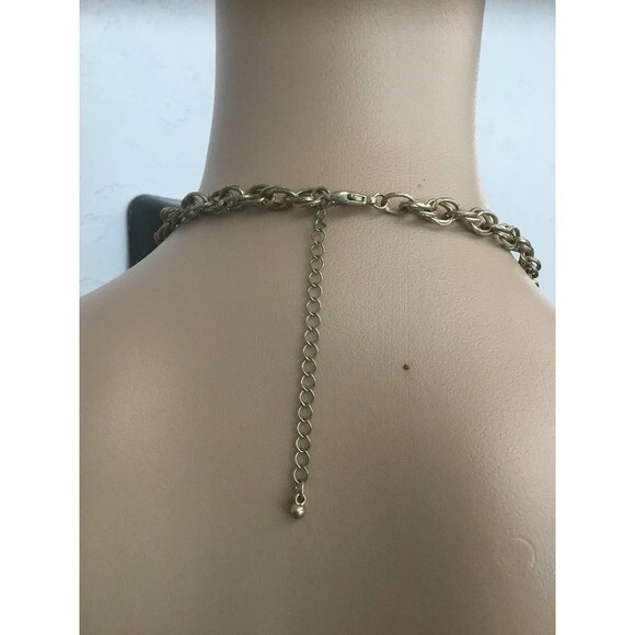 Gold Tone Cross rhinestone Necklace - Picture 3 of 3